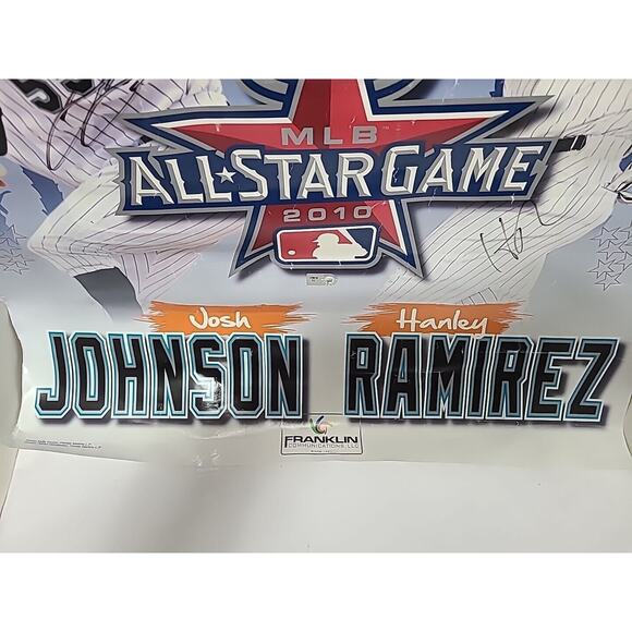 Marlins Hanley Ramirez & Johnson Signed 2010 All Star Game Poster MLB Authentic - Picture 3 of 16